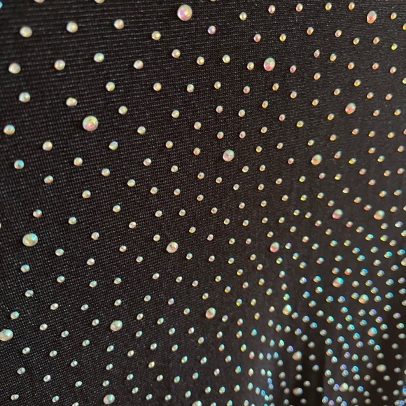 Windsor Black Mesh and Velvet Rhinestone Sparkle Size Large dress like new - Picture 3 of 9
